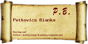 Petkovics Bianka névjegykártya