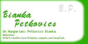 bianka petkovics business card